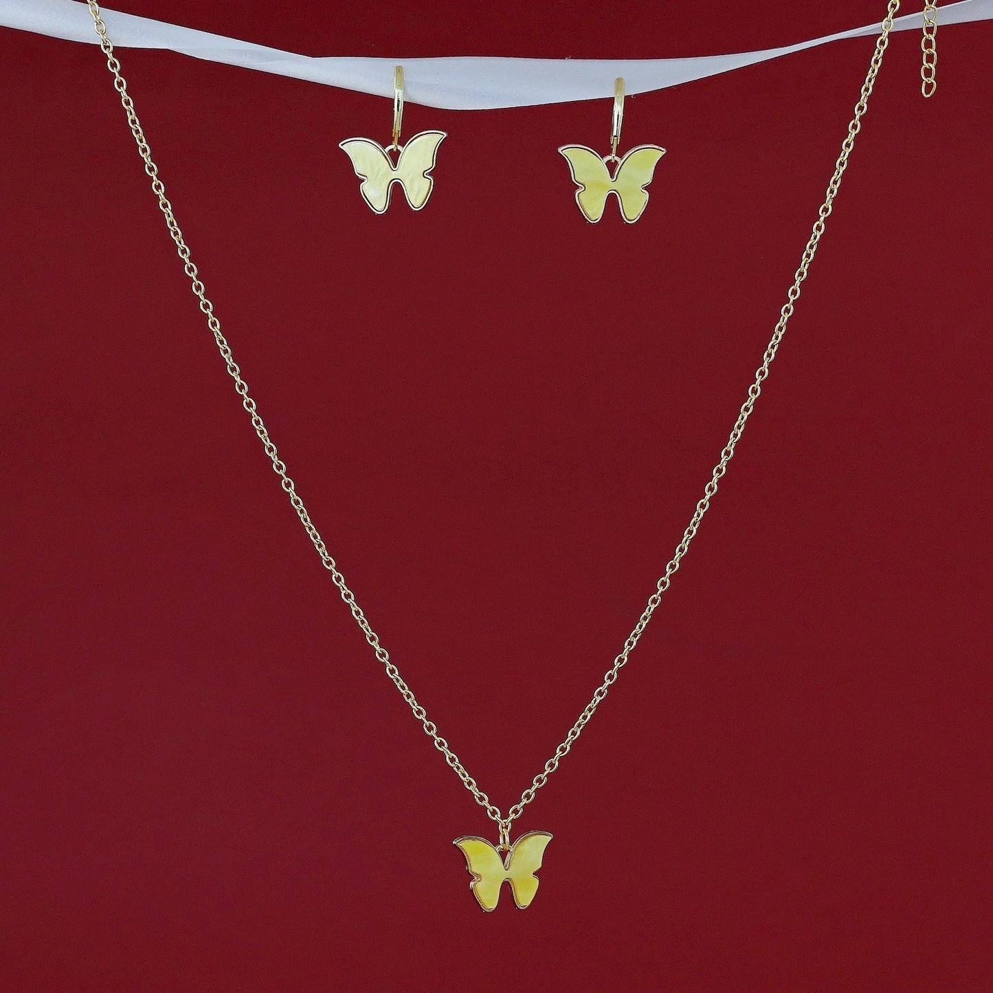 Butterfly Neckpiece With Hoop Earring