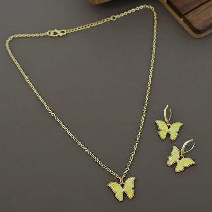 Butterfly Neckpiece With Hoop Earring