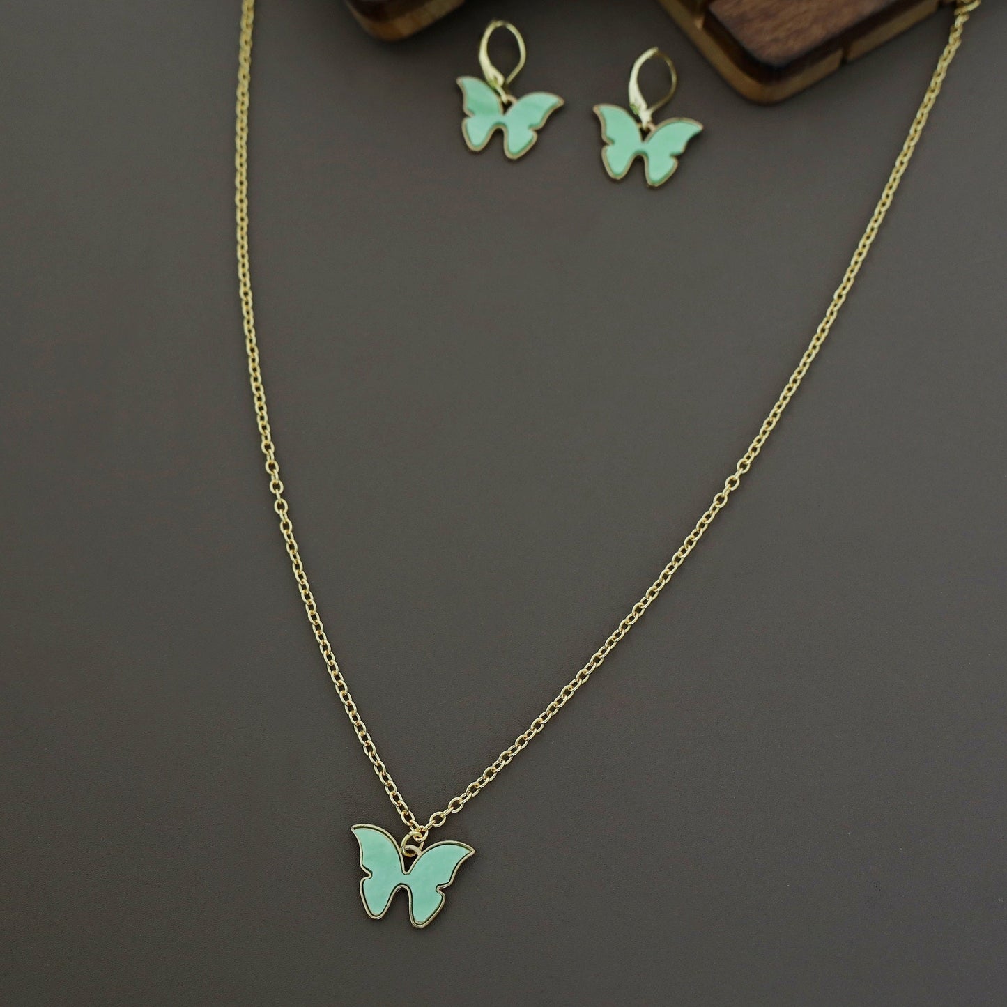 Butterfly Neckpiece With Hoop Earring