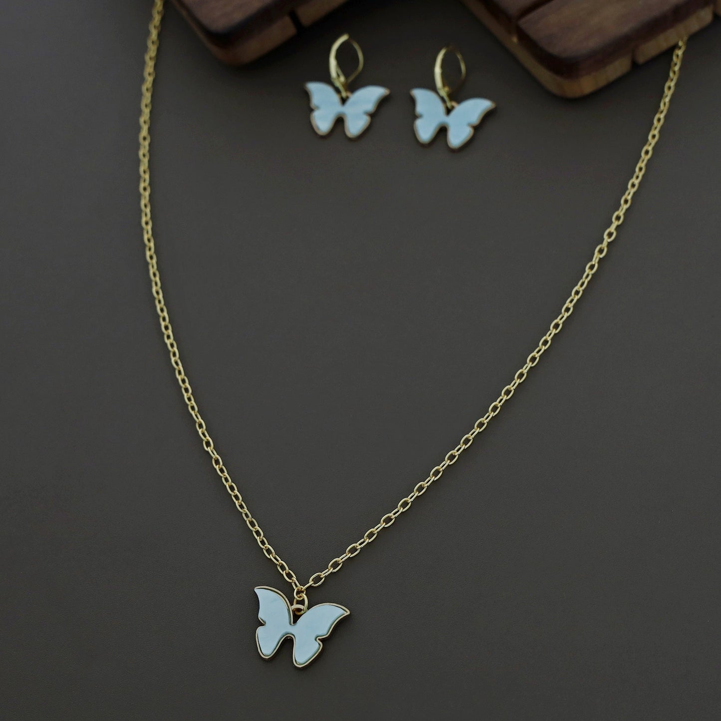 Butterfly Neckpiece With Hoop Earring